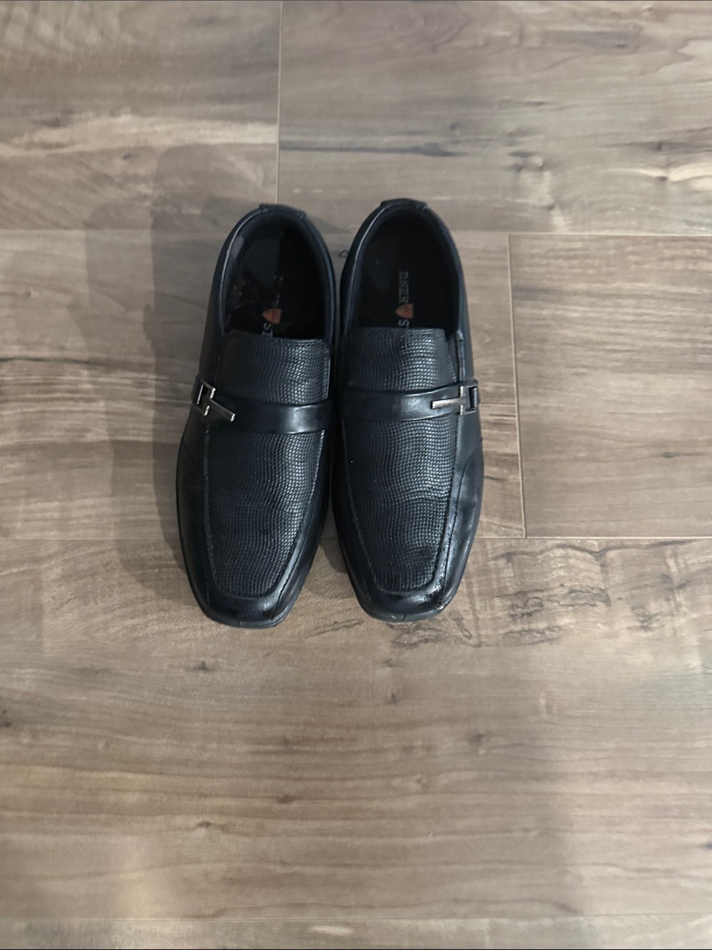 Kid’s Black Leather Slip-On Dress Loafers